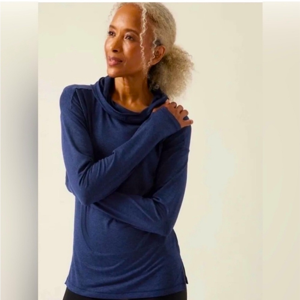 Athleta Uptempo II Hoodie Sweatshirt Size Medium Color Goodnight Nora Heather